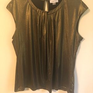 Calvin Klein gold blouse size xl